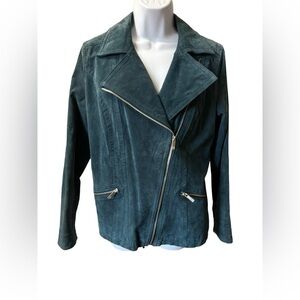 Dennis by Denis Basso Vintage Leather Jacket Women's Size Small Green